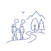Icon: Business Coaching beim Spaziergang im Exotenwald